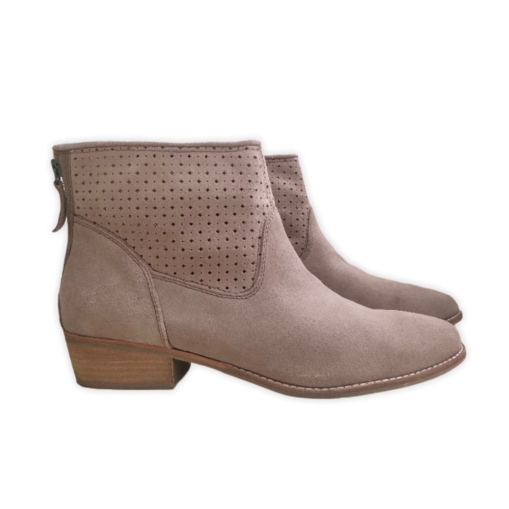 DV Dolce Vita Tan Perforated Suede Ankle Boots